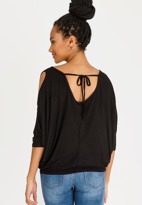 edit - Batwing Top with Back Ties Black