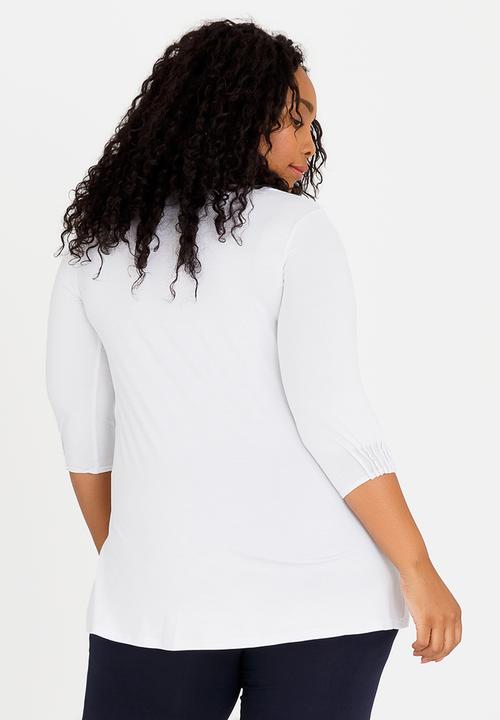 Polkadot - Pintuck Polly-T Top White