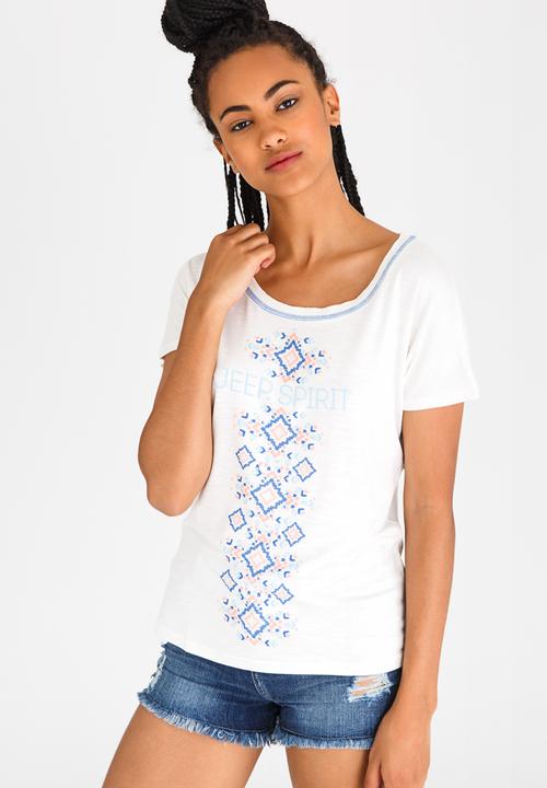 JEEP - Slub Puff Print Top Off White