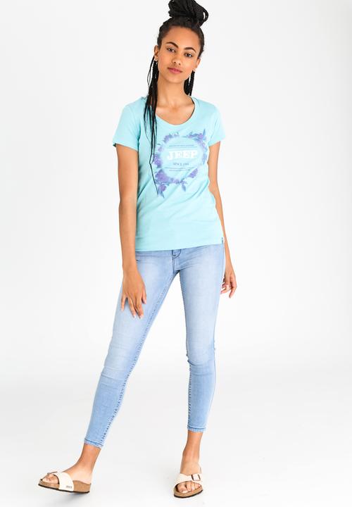 JEEP - Short Sleeve Printed Tee Turquoise