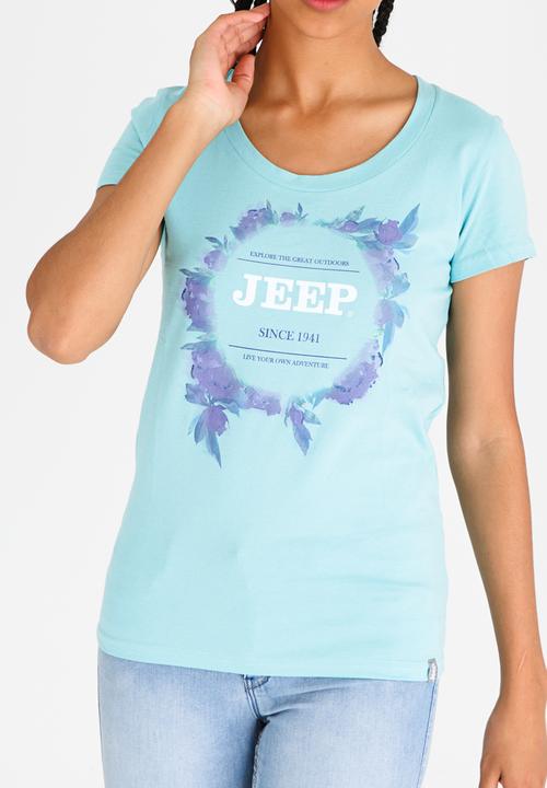 JEEP - Short Sleeve Printed Tee Turquoise