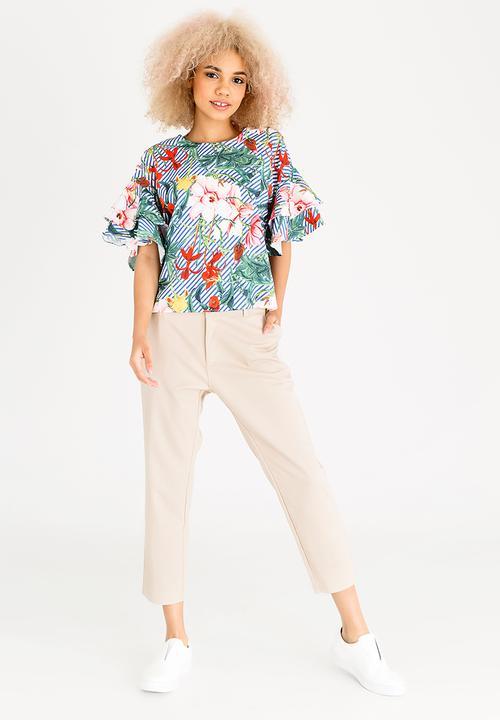 STYLE REPUBLIC - Printed Bell Sleeve Blouse Multi-colour
