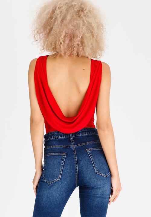 STYLE REPUBLIC - Drape Bodysuit Red