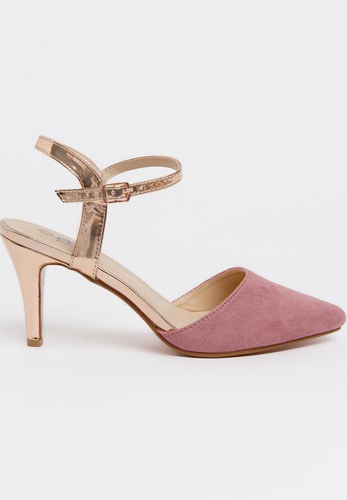 pink midi heels