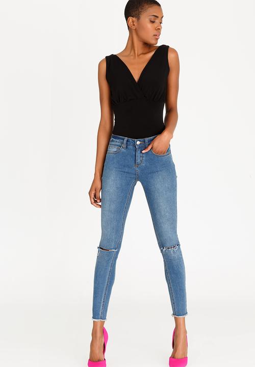 STYLE REPUBLIC - Drape Bodysuit Black