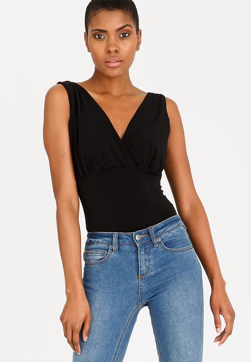 STYLE REPUBLIC - Drape Bodysuit Black