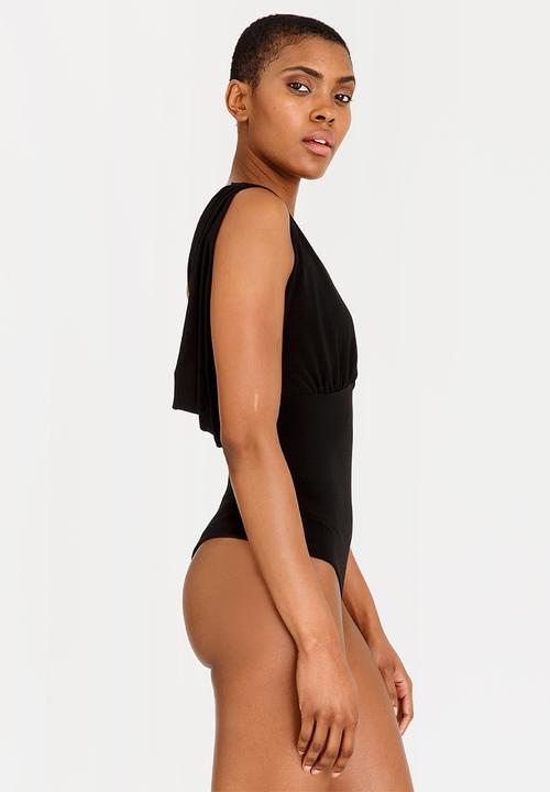 STYLE REPUBLIC - Drape Bodysuit Black