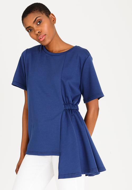 c(inch) - Asymmetrical T-shirt Navy
