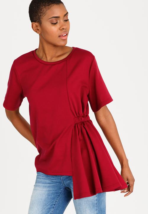 c(inch) - Asymmetrical T-shirt Red