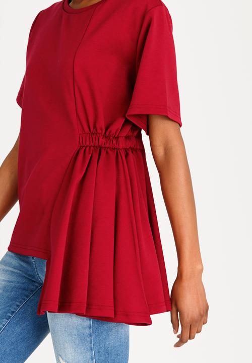 c(inch) - Asymmetrical T-shirt Red