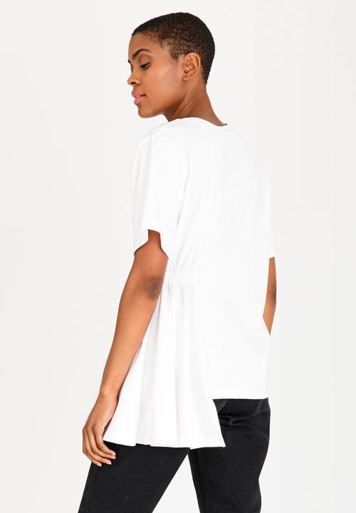 c(inch) - Asymmetrical T-shirt White