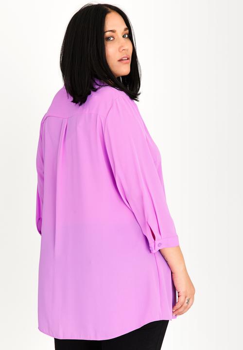 edit Plus - 3/4 Sleeve Blouse Mid Purple
