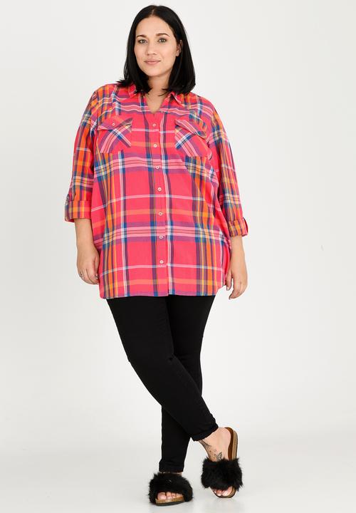 EVANS - Check Shirt Mid Pink