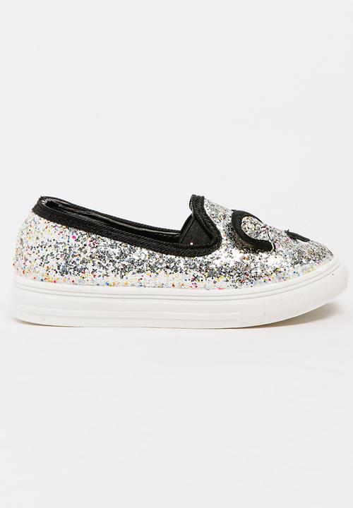 Pop Candy - Girls Glitter Sneaker Silver