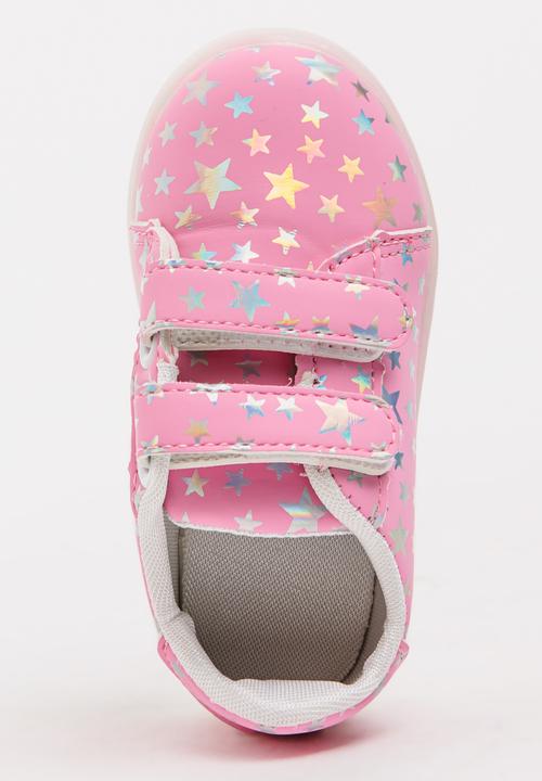Pop Candy - Printed Stars Light Up  Sneaker Mid Pink
