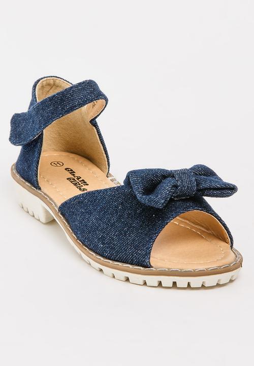 Foot Focus - Girls Sandal With Bow Blue