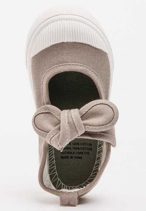 Pop Candy - Girls Bow Pump Grey