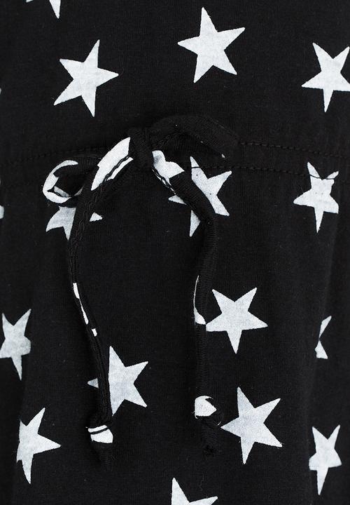 Twin Clothing - Star Printed Dress Black