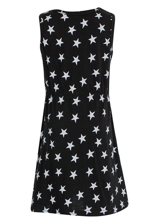Twin Clothing - Star Printed Dress Black