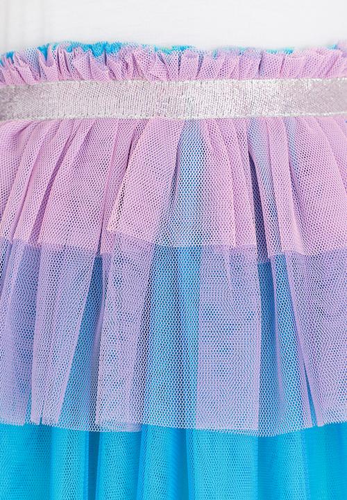 See-Saw - Tiered Mesh Dress Multi-colour