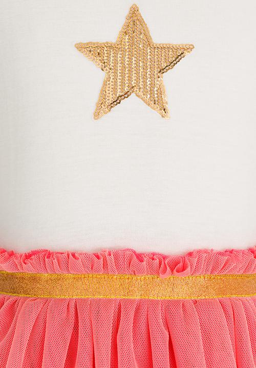 See-Saw - Tiered Mesh Dress Multi-colour