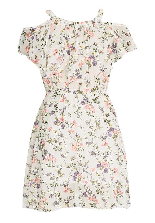 Pop Candy - Girls Printed  Dress White