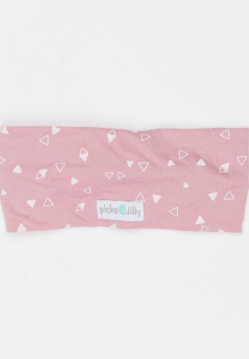 Pickalilly - Girls Printed Headband Pale Pink