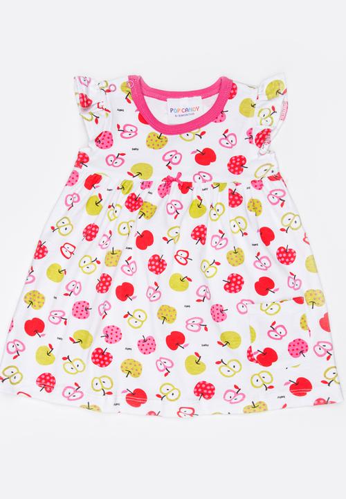 Pop Candy - Girls Jersey  Printed Dress Multi-colour