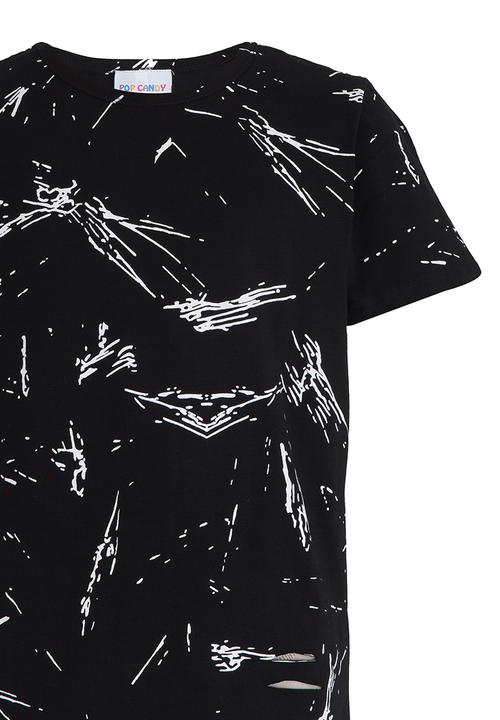 Pop Candy - Boys Printed  Tee Black