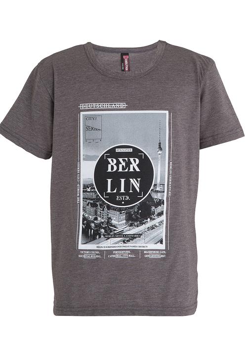 Twin Clothing - Printed Boys Tee Charcoal