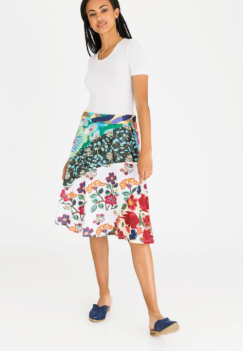 Revenge - All-over Print Midi Skirt Multi-colour