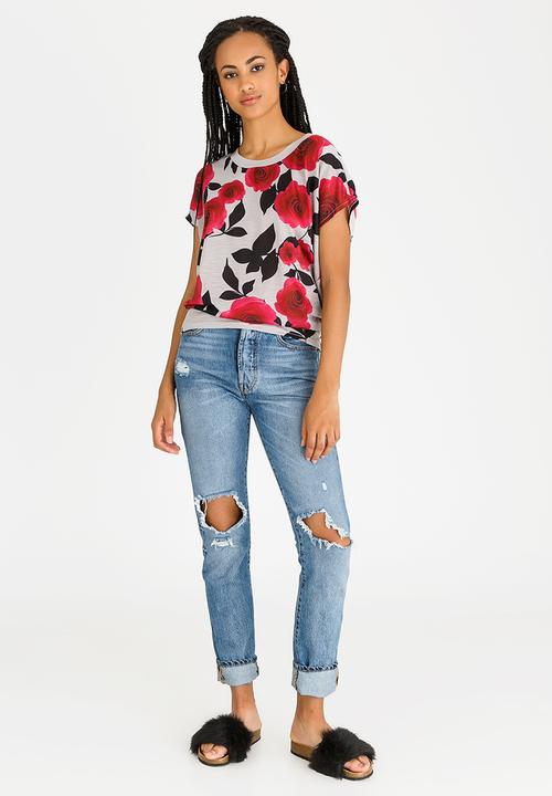 Revenge - Short Sleeve Rose Tee Multi-colour