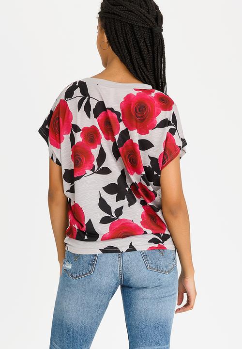 Revenge - Short Sleeve Rose Tee Multi-colour