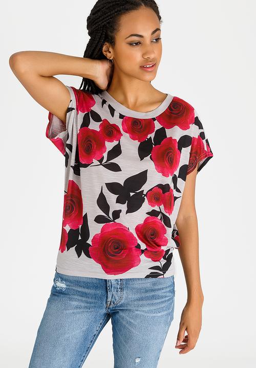 Revenge - Short Sleeve Rose Tee Multi-colour