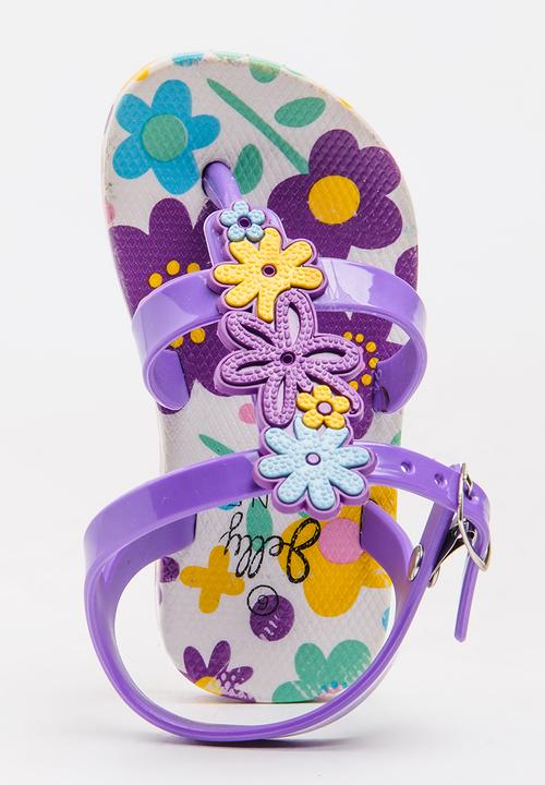 Foot Focus - Floral Sandal Mid Purple