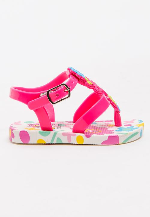Foot Focus - Floral Sandal Dark Pink