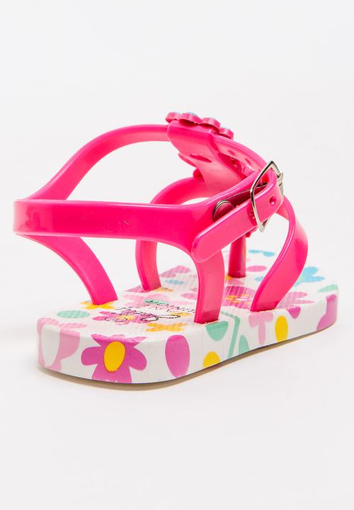 Foot Focus - Floral Sandal Dark Pink