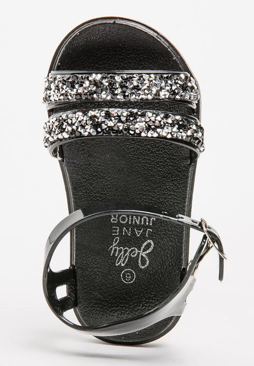 Foot Focus - Girls Glitter Sandal Black