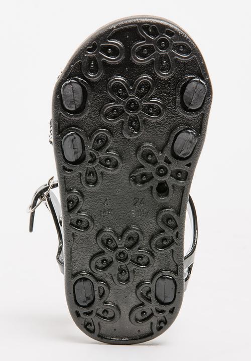 Foot Focus - Girls Glitter Sandal Black
