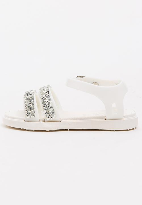 Foot Focus - Girls Glitter Sandal White