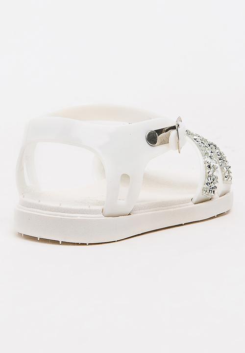 Foot Focus - Girls Glitter Sandal White