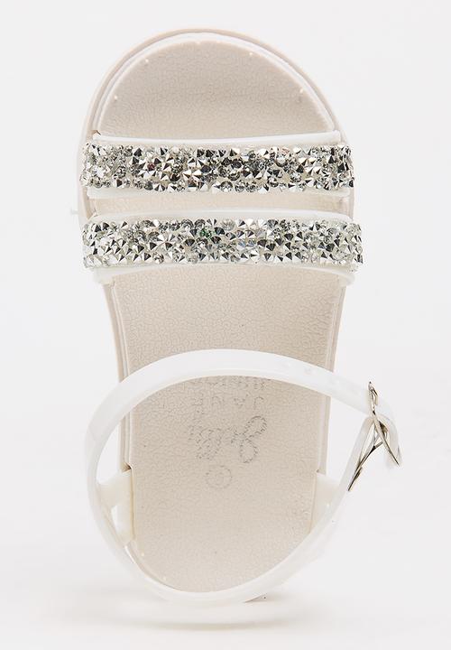 Foot Focus - Girls Glitter Sandal White