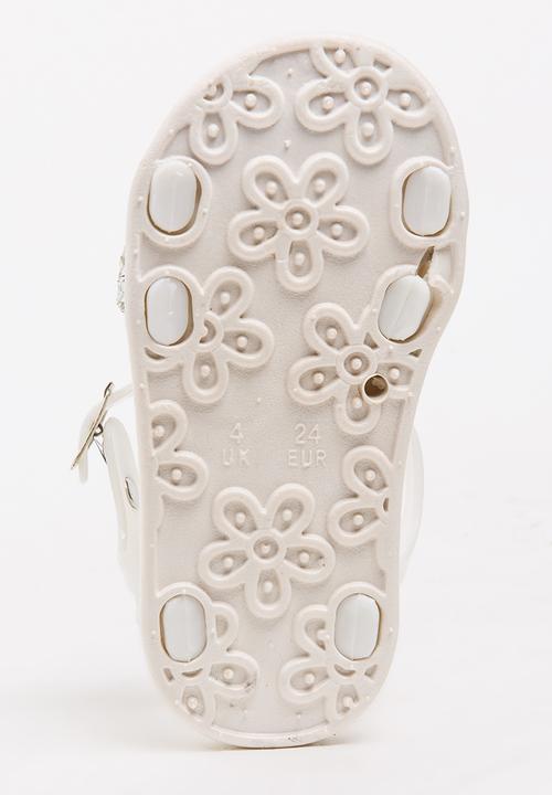 Foot Focus - Girls Glitter Sandal White