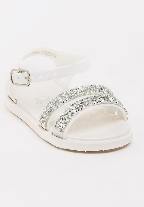 Foot Focus - Girls Glitter Sandal White
