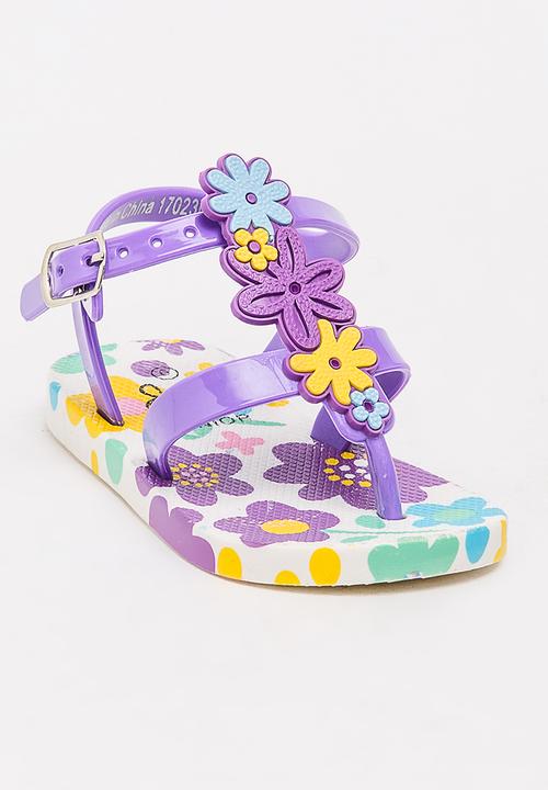 Foot Focus - Floral Sandal Mid Purple