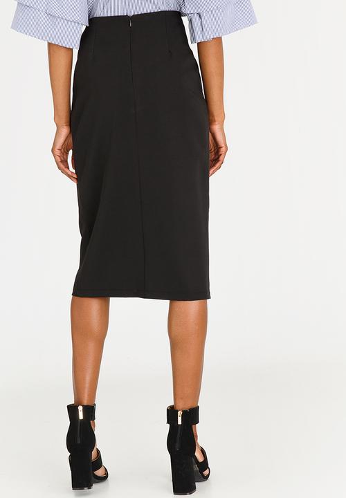STYLE REPUBLIC - Eyelet Wrap Skirt Black