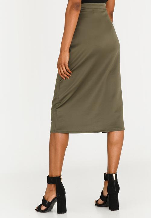 STYLE REPUBLIC - Lace-up Skirt Dark Green