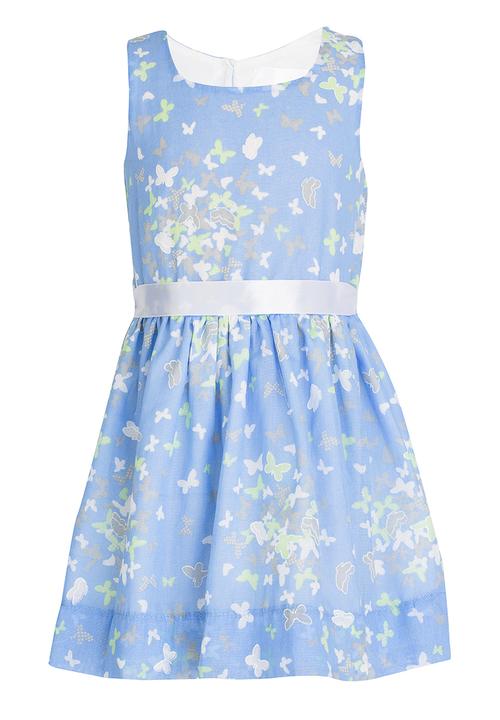 See-Saw - Cotton Princess Dress with Ribbon Multi-colour