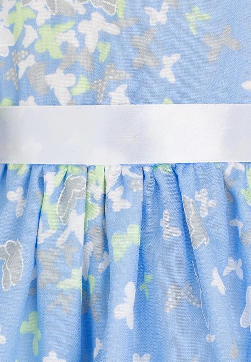 See-Saw - Cotton Princess Dress with Ribbon Multi-colour