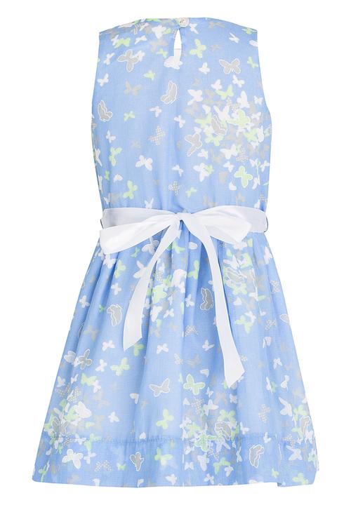 See-Saw - Cotton Princess Dress with Ribbon Multi-colour